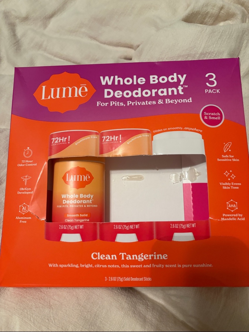 FREE in bundle Lume Whole Body Deodorant 1 Pack - Clean Tangerine NWT